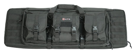 GPS Bags DRC36 Double Rifle Case 36" Black 600D Polyester w/ 2 Padded Pistol Sleeves MOLLE Webbing & Lockable Zippers