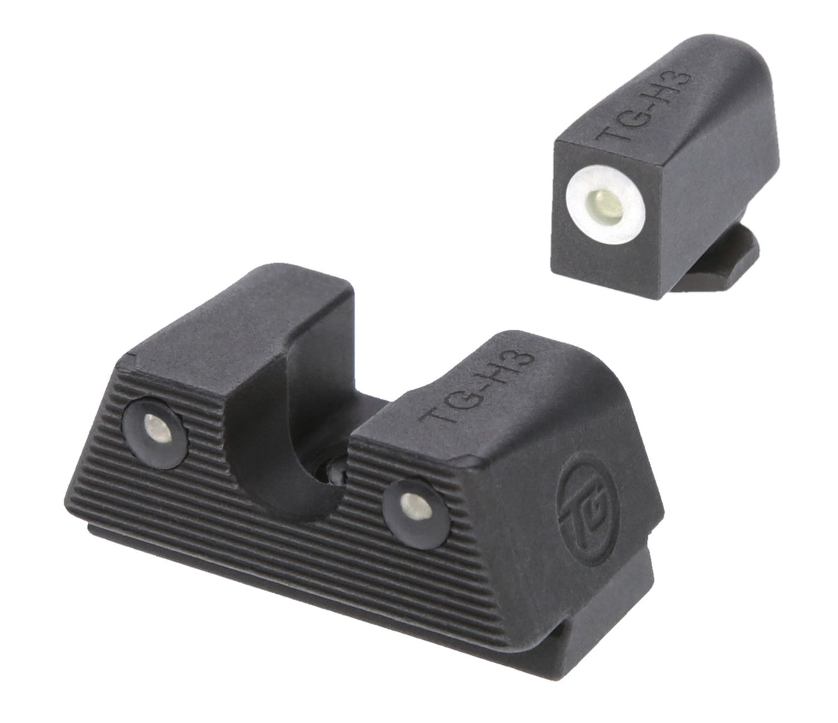 TruGlo TGTG231G1XW Tritium X Low, White Outline Tritium Front/ Green Tritium Rear/Black Nitride Fortress Frame, Compatible w/Most Glock Except MOS, Front Post/Rear Dovetail Mount