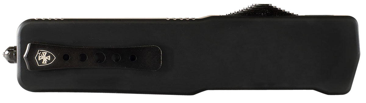 Templar Knife LABR321 Premium LW Large 3.50" OTF Drop Point Plain Black Oxide Stonewashed D2 Steel Blade, 5.25" Black Aluminum Handle