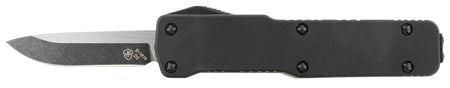 Templar Knife CABR321 Premium LW Micro 1.85" OTF Drop Point Plain Black Oxide Stonewashed D2 Steel Blade, 3.50" Black Aluminum Handle, California Legal