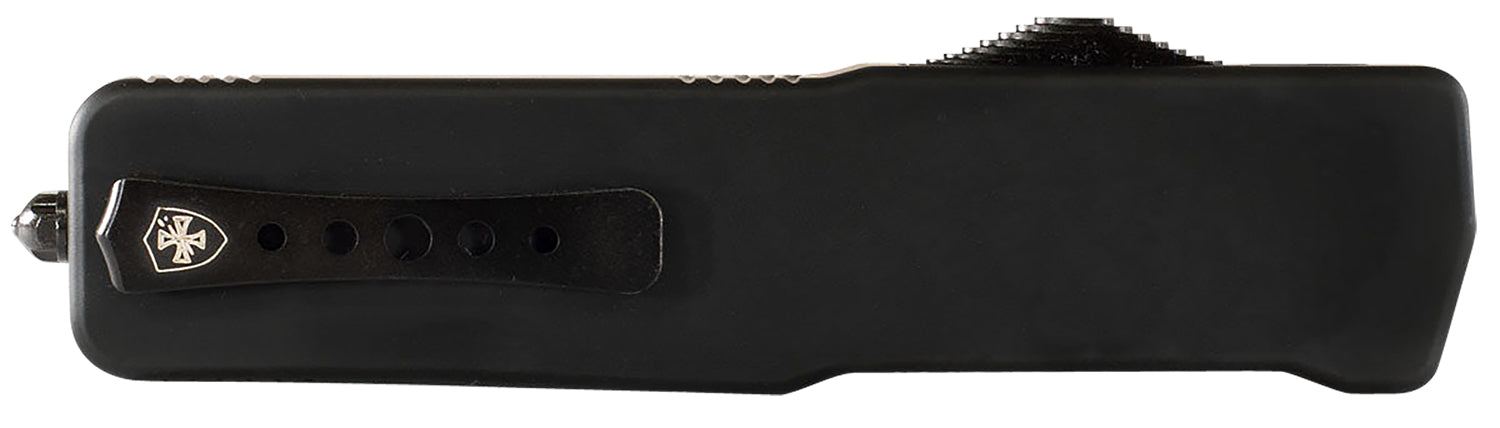 Templar Knife LZBR321 Premium Weighted Large 3.55" OTF Drop Point Plain Black Oxide Stonewashed D2 Steel Blade, 5.25" Black Aluminum/Rubber Handle