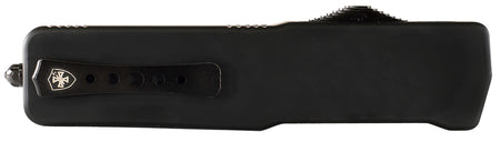 Templar Knife LZBR321 Premium Weighted Large 3.55" OTF Drop Point Plain Black Oxide Stonewashed D2 Steel Blade, 5.25" Black Aluminum/Rubber Handle