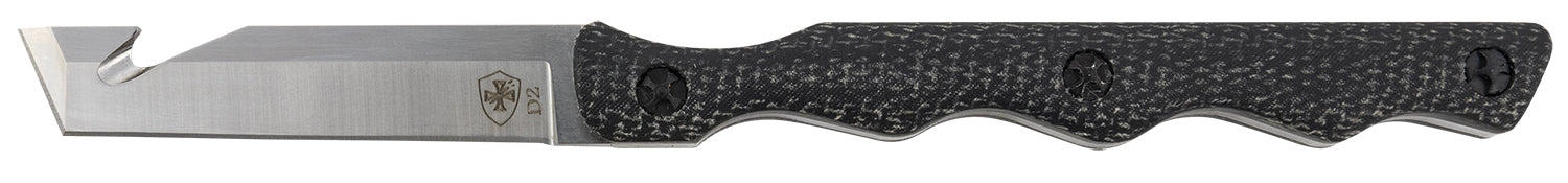 Templar Knife NTKB222 Neck 2.46" Fixed Tanto Plain Powder Coated D2 Steel Blade/ 4.22" Black Canvas Micarta Handle Includes Lanyard/Sheath