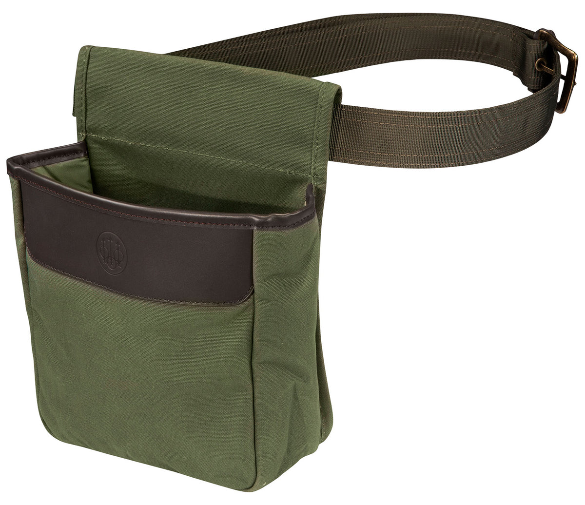 Beretta USA BS961020610076 Waxwear Shell Pouch Green Cotton/Leather 50rd