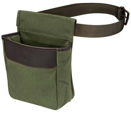 Beretta USA BS961020610076 Waxwear Shell Pouch Green Cotton/Leather 50rd
