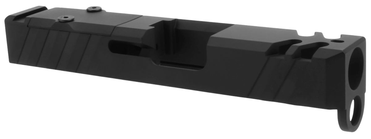 TacFire Replacement Slide 9mm Luger Graphite Black Cerakote Stainless Steel with Optics Cut & Slide Ports for Glock 26 Gen3