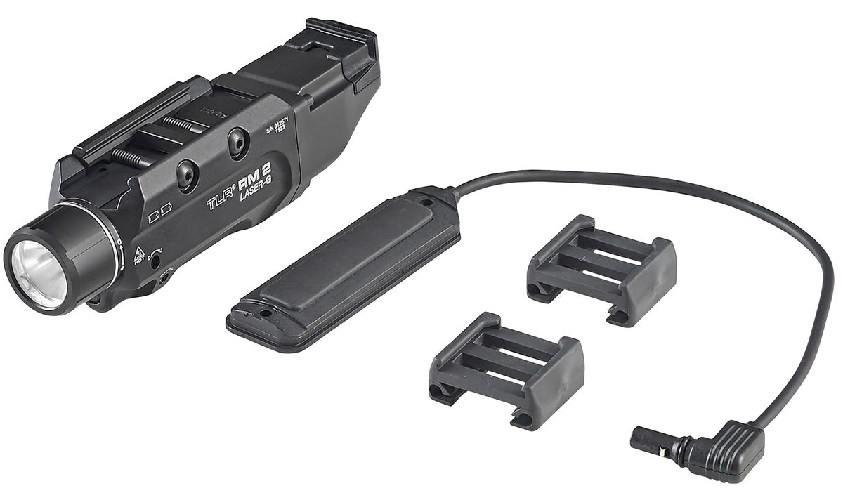 Streamlight 69453 TLR-2 RM w/Laser Black Aluminum, 1000 Lumens White LED Bulb/Green Laser, 297 Meters Beam, Picatinny Rail Mount