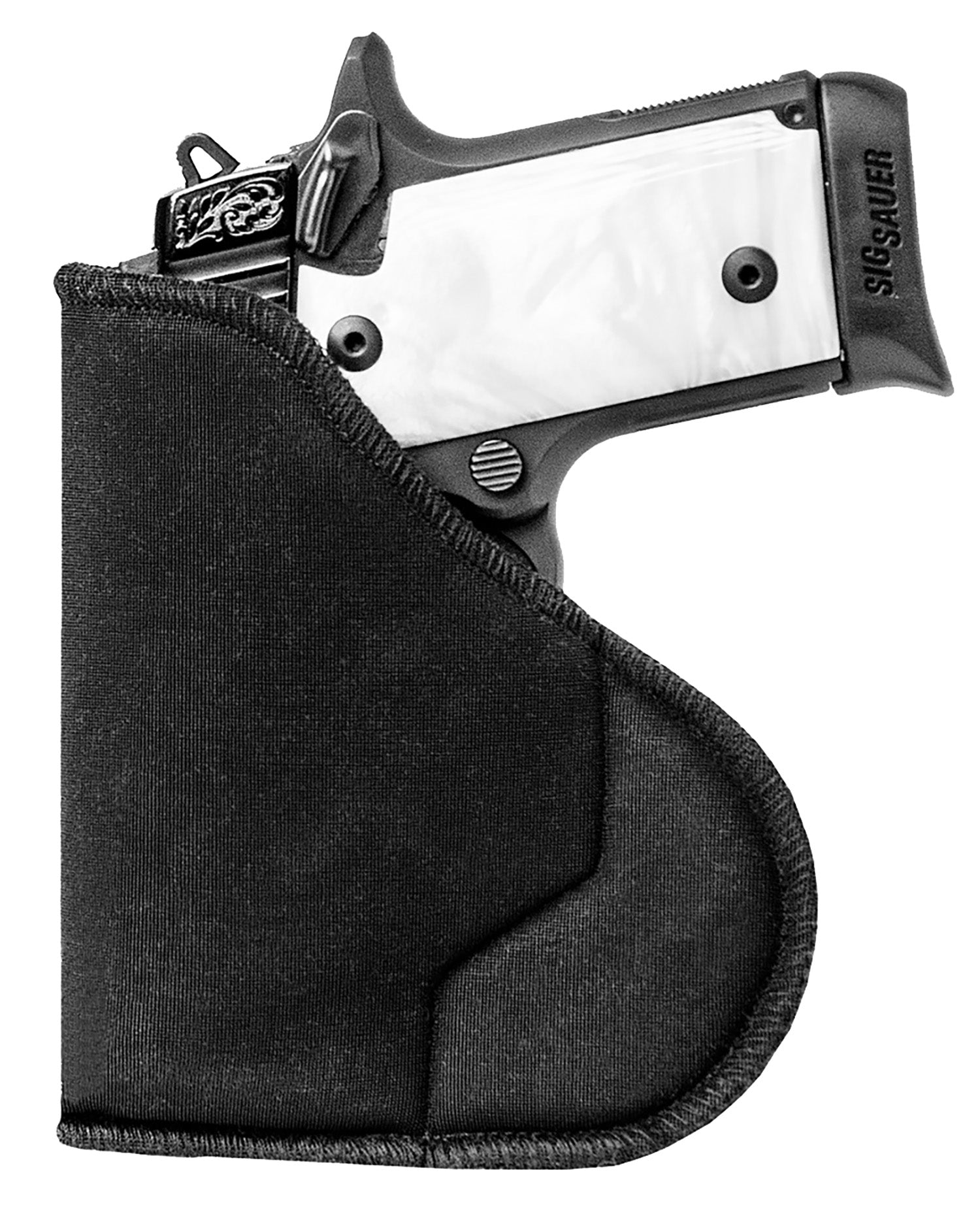 Sentry 35WB04BK HexGrip IWB Black Nylon Pocket Fits Sm Frame 5 Shot 380 w/Crimson Trace Fits 2" Barrel Ambidextrous