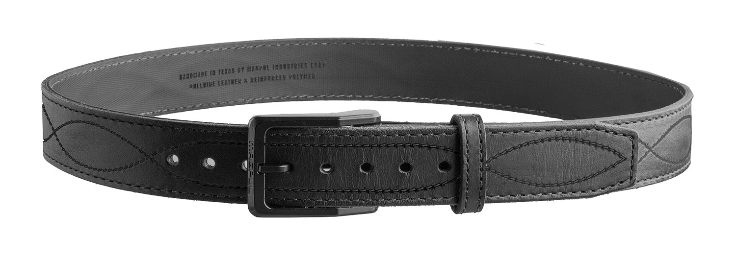 Magpul MAG127600132 Tejas EL Pistolero Black Bull Hide 32" 1.50" Wide Buckle Closure