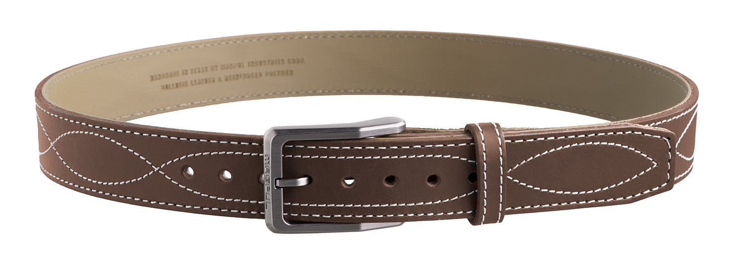 Magpul MAG127621044 Tejas EL Pistolero Chocolate Brown Bull Hide 44" 1.50" Wide Buckle Closure
