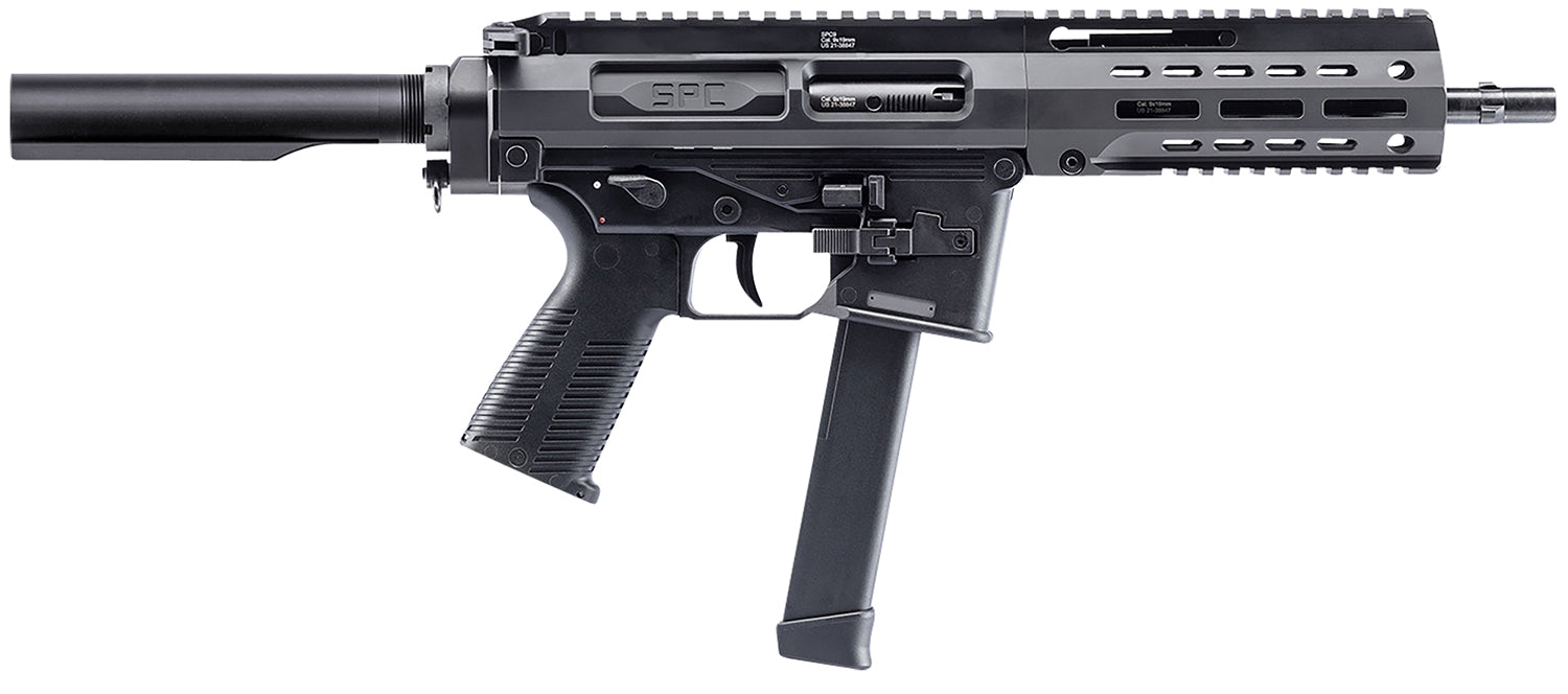 B&T Firearms 500003ABG SPC9 9mm Luger 33+1 9.10", Black, Buffer Tube Stock, Polymer Grip (Glock Mag Compatible)