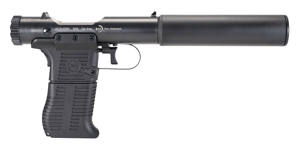 B&T Firearms 410110 Station Six 45 ACP Bolt Action 7+1 3.50" Barrel/5.10" Suppressor, Black Hard Coat Anodized Finish, Black Pre-Scored Grips
