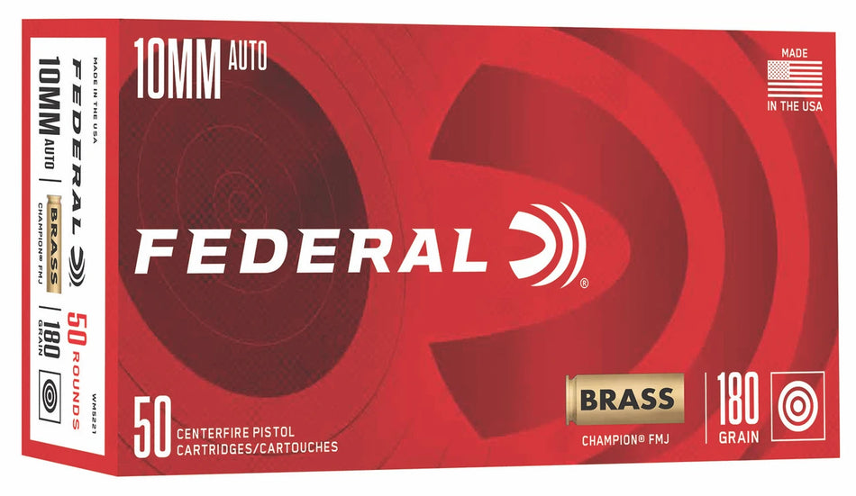 Federal 10mm Auto Champion Training 180gr FMJ Ammo