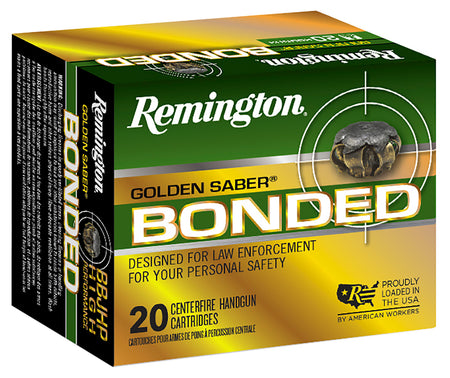 Remington R21368 Golden Saber Bonded Bonded Brass Jacketed Hollow Point 180 Grain 10mm Auto 1150 fps