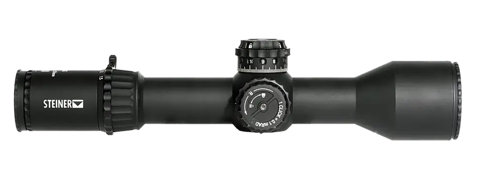 Steiner 5116 T6Xi Black 2.5-15x 50mm 34mm Tube Illuminated SCR Mil Reticle First Focal Plane Features Throw Lever