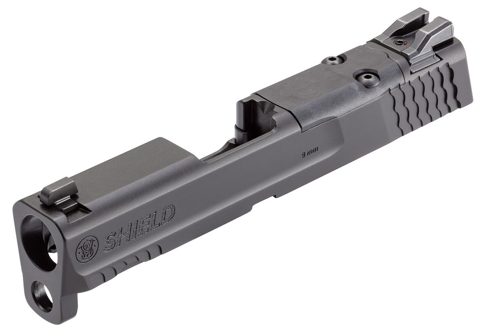 Smith & Wesson 3015613 Slide Assembly Shield Fits S&W Shield/Shield Plus Optic Ready 9mm Luger Black Armornite Stainless Steel 3-Dot White Sights
