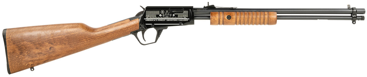 Rossi RP22181WDEN07 Gallery Full Size 22 LR 15+1, 18" Polished Black Steel Barrel, Polished Black w/Engraving Steel Receiver, Hardwood Fixed Stock, Right Hand