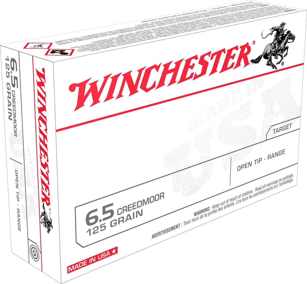 Winchester 6.5 Creedmoor 125gr Open Tip Range Ammo