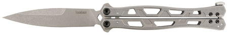Kershaw 5050 Moonsault 4.60" Butterfly Spear Point Plain 14C28N Steel Blade, Stainless Steel Handle