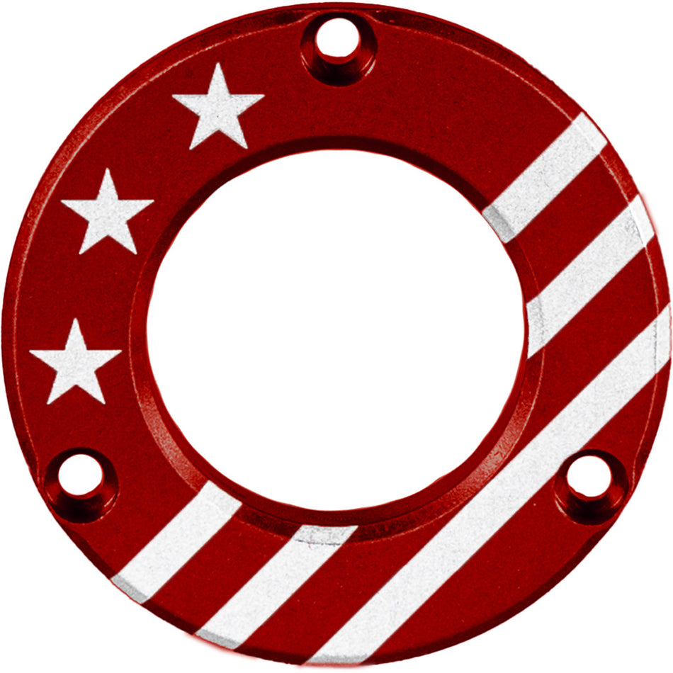 Axcel Driver Hubcap Red w/Engraving Made In USA/Patriotic Theme