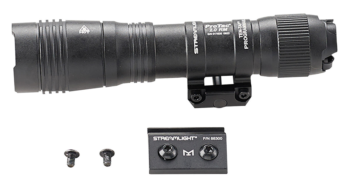 Streamlight 89003 ProTac 2.0 Black Anodized Aluminum 250/2000 Lumens White LED Bulb, 266 Meters Beam, Picatinny Rail Mount, Rifle