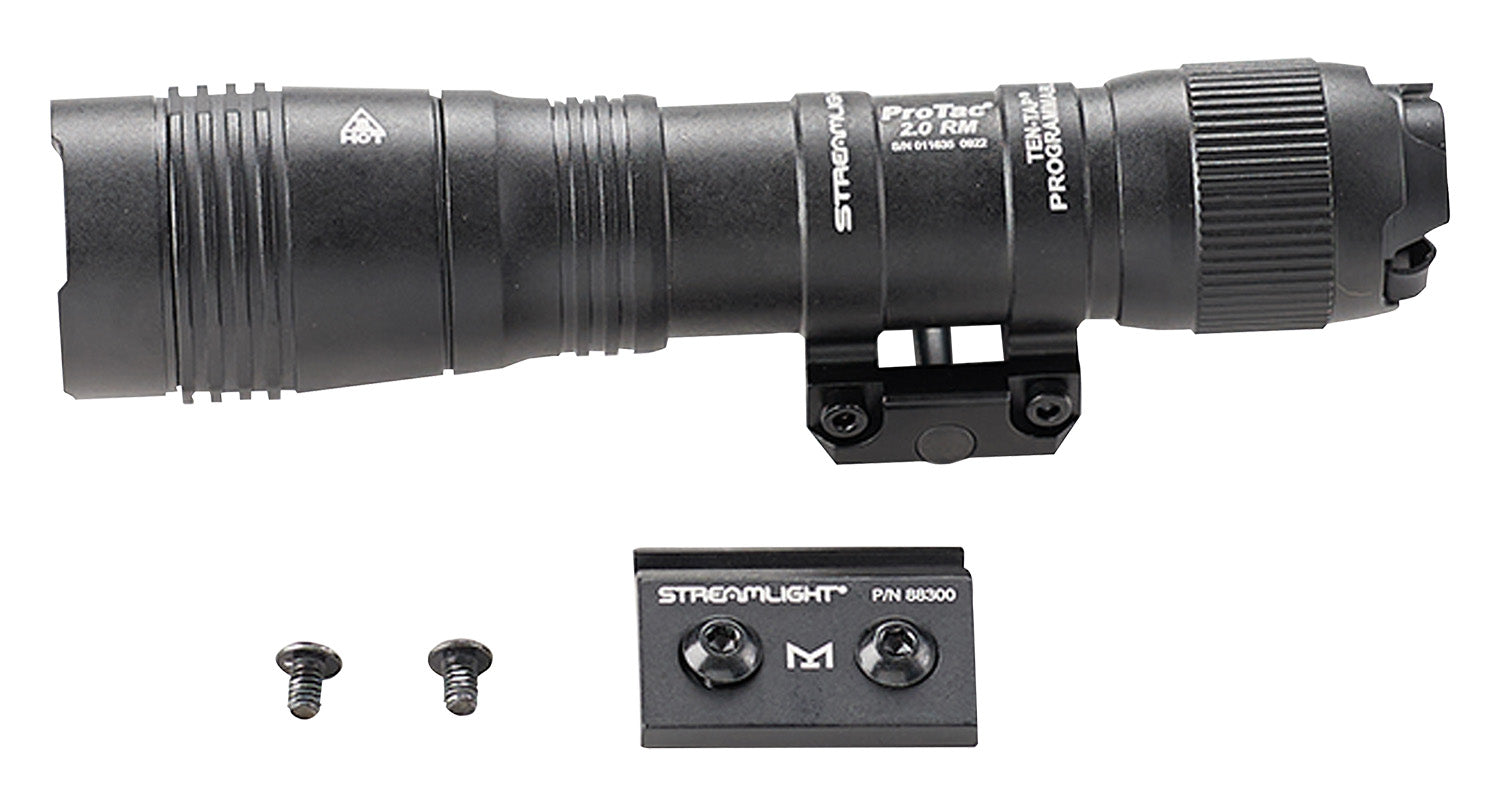 Streamlight 89003 ProTac 2.0 Black Anodized Aluminum 250/2000 Lumens White LED Bulb, 266 Meters Beam, Picatinny Rail Mount, Rifle