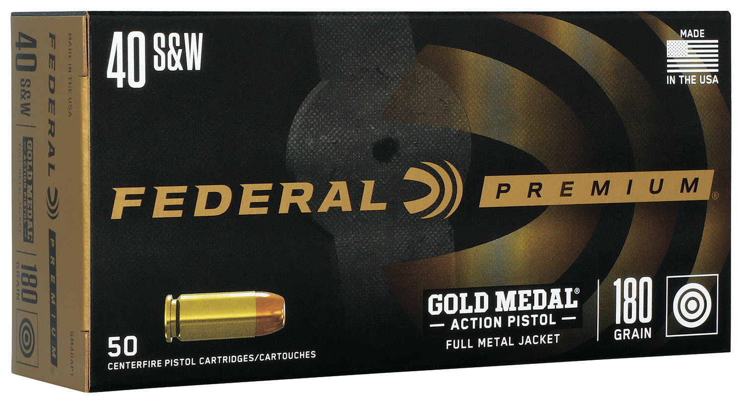 Federal GM40AP1 Gold Medal Full Metal Jacket 180 Grain .40 S&W 950 fps