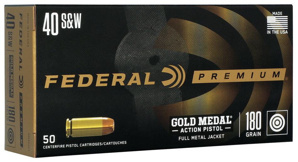 Federal GM40AP1 Gold Medal Full Metal Jacket 180 Grain .40 S&W 950 fps