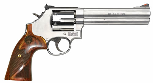 Smith & Wesson 150714 Model 629 Deluxe 44 Rem Mag or 44 S&W Spl Stainless Steel 6.50" Barrel & 6rd Cylinder, Satin Stainless Steel N-Frame, Textured Wood Grip