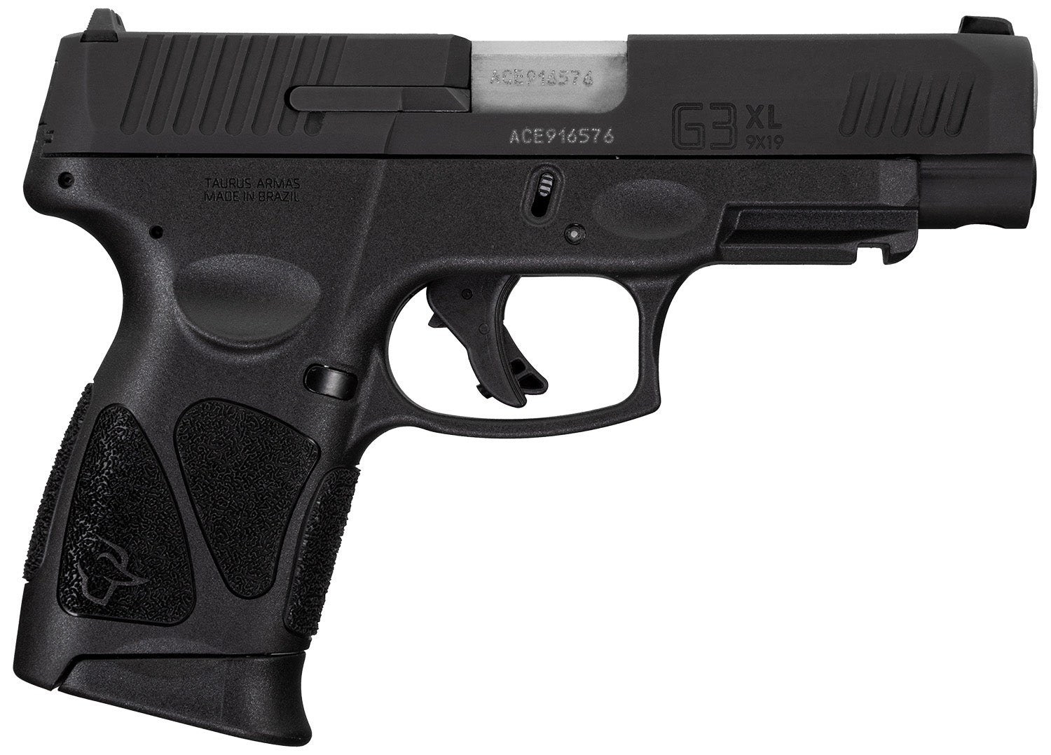 Taurus 1G3XLSR904110 G3XL Compact Frame 9mm Luger 10+1 4" Matte Stainless Steel Barrel, Matte Black Tenifer Serrated Steel Slide, Black Polymer Frame w/Picatinny Rail, Black Polymer Grip
