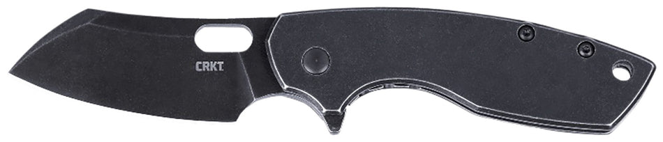 CRKT 5315KS Pilar Large 2.67" Folding Plain Black Stonewashed 8Cr13MoV SS Blade/Black Stainless Steel Handle Includes Pocket Clip