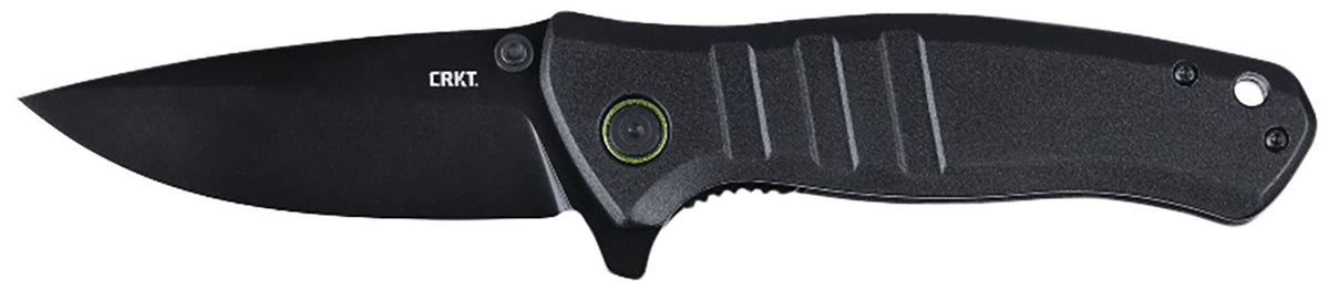 CRKT 6295 Dextro 3.18" Folding Drop Point Plain Black TiNi D2 Steel Blade/Black Aluminum Handle Includes Pocket Clip