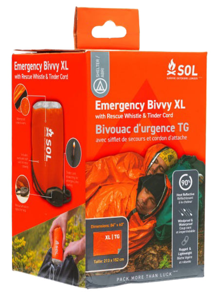 Adventure Medical Kits 01401144 SOL Bivvy Warmth Waterproof Wind Resistant Orange XL 707708211447