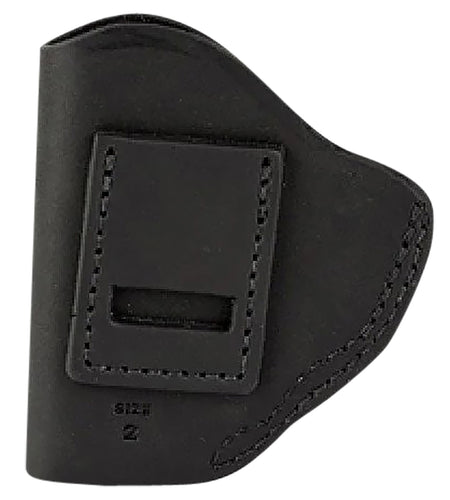 Uncle Mikes-leather(1791) UMIWB2MBLA Inside the Waistband IWB Size 02 Matte Black Leather Belt Clip Fits Small Frame Revolver Right Hand