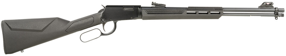 Rossi RL22W201SY Rio Bravo Lever Action 22 WMR 12+1 20" Round Barrel, Black, Polished Rec/Barrel, Synthetic Stock, Fiber Optic Sights