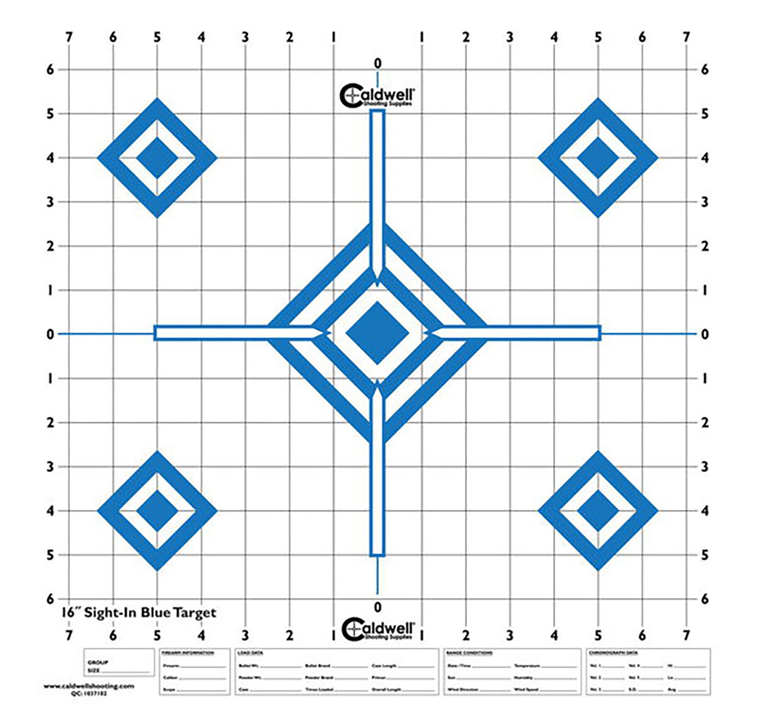 Caldwell 1175521 Diamond Self-Adhesive Recycled Paper Universal 16" Blue/White 10 Pack