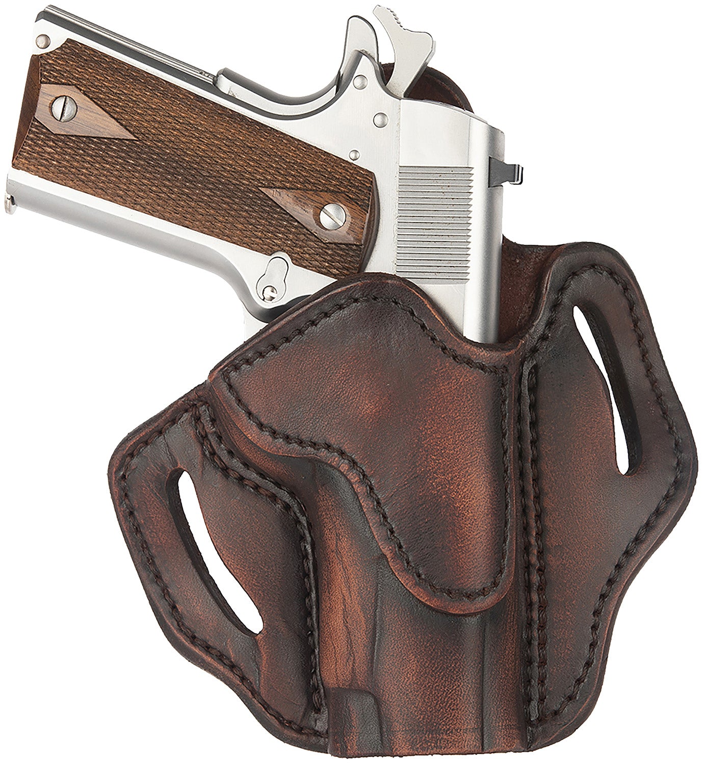 1791 Gunleather ORBH1SVTGR BH1 Optic Ready OWB Vintage Leather Belt Slide Fits 4-5" 1911 Right Hand
