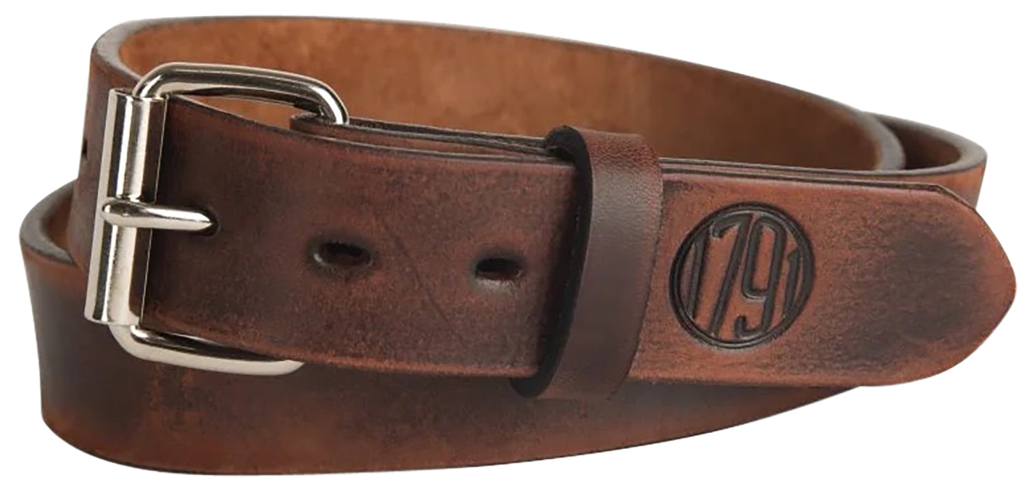 1791 Gunleather BLT013842VTGA 01 Gun Belt Vintage Leather 38/42 1.50" Wide Buckle Closure