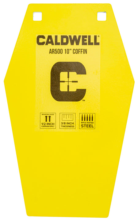 Caldwell 1116693 C 10" Coffin CP4 Yellow Powder Coat AR500 Steel Hanging