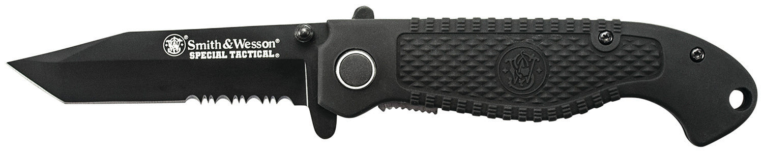 Smith & Wesson Knives CKTACBSCP Special Tactical 3.50" Folding Part Serrated Stainless Steel Blade 4.60" Black