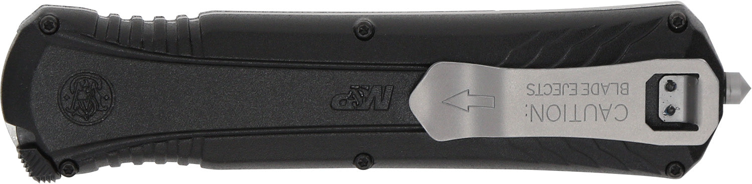 Smith & Wesson Knives 1181878 M&P 3.50" OTF Dagger Plain Satin AUS-8A SS Blade 5.16" Black