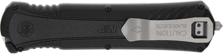 Smith & Wesson Knives 1181878 M&P 3.50" OTF Dagger Plain Satin AUS-8A SS Blade 5.16" Black