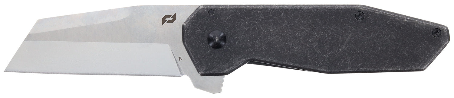 Schrade 1136251 Slyte 3" Folding Plain Satin D2 Steel Blade 4.50" Dark Stonewash Stainless Steel Handle