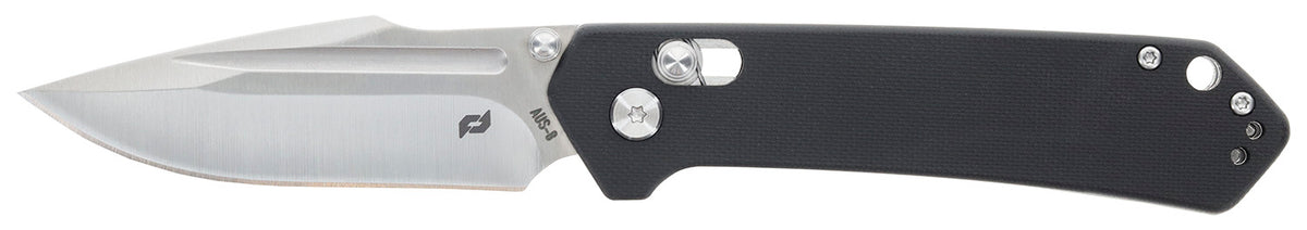 Schrade 1182620 Divergent 3.06" Folding Modified Drop Point Plain Satin AUS-8A SS Blade 4.31" Black G10 Handle