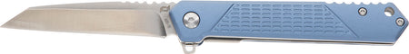 Schrade 1159320 Inert EDC 3.25" Folding Wharncliffe Part Serrated Satin AUS-10A SS Blade, 4.25" Blue Aluminum Handle