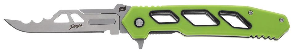 Schrade 1197646 Isolate Enrage 8 3" Scalpel Plain Satin 420A Steel Blade, Green Non-Slip Carbon Fiber Handle, Includes Blade Removal Tool/Case/Sheath/