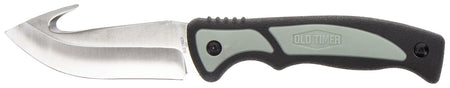 Old Timer 1137138 Trail Boss 3.70" Fixed Gut Hook Plain Stainless Steel Blade, TPE Handle Includes Sheath