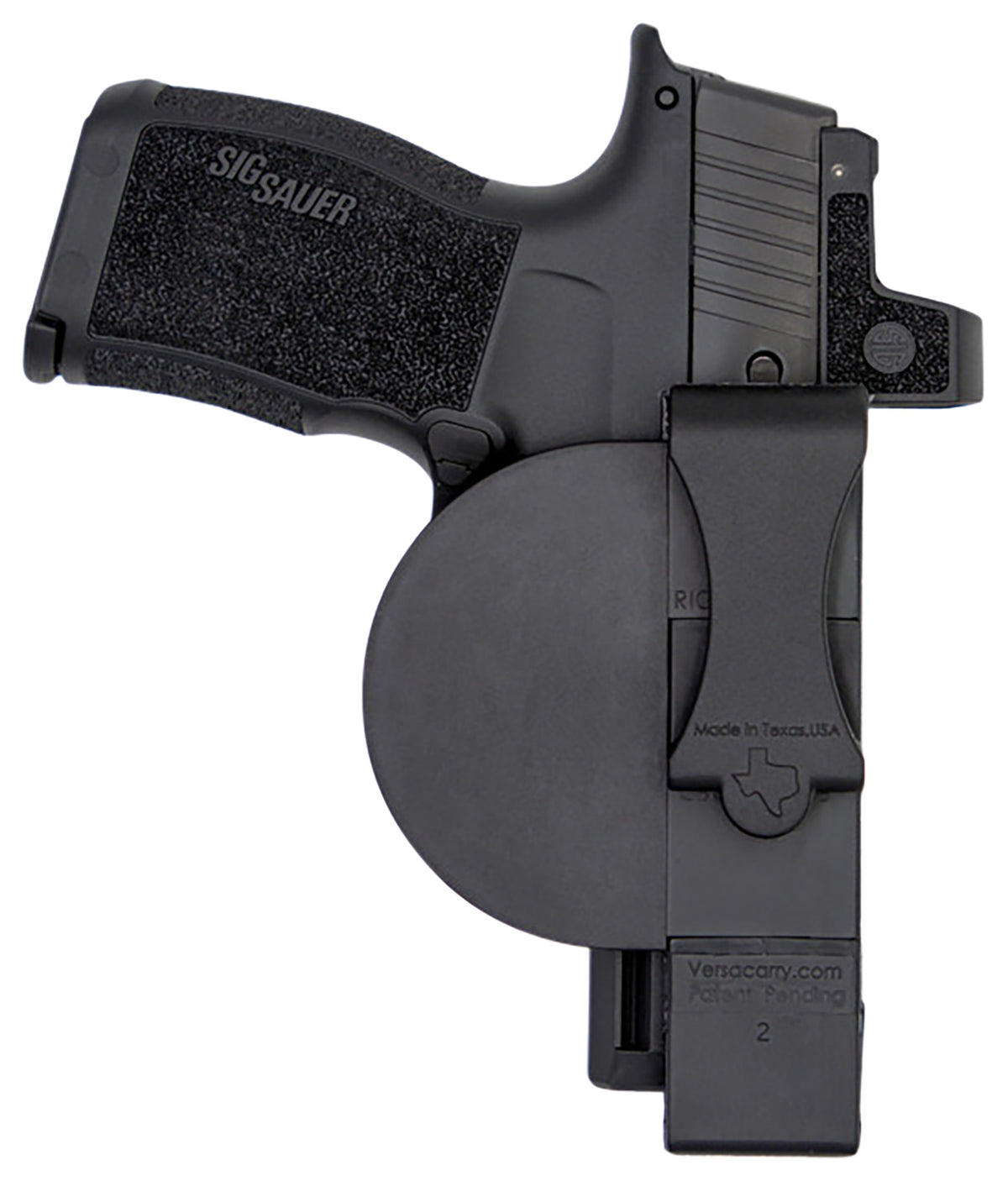 Versacarry 380XS Zerobulk IWB Size Extra Small Black Resin Belt Clip Fits 2.75" Barrel Ambidextrous