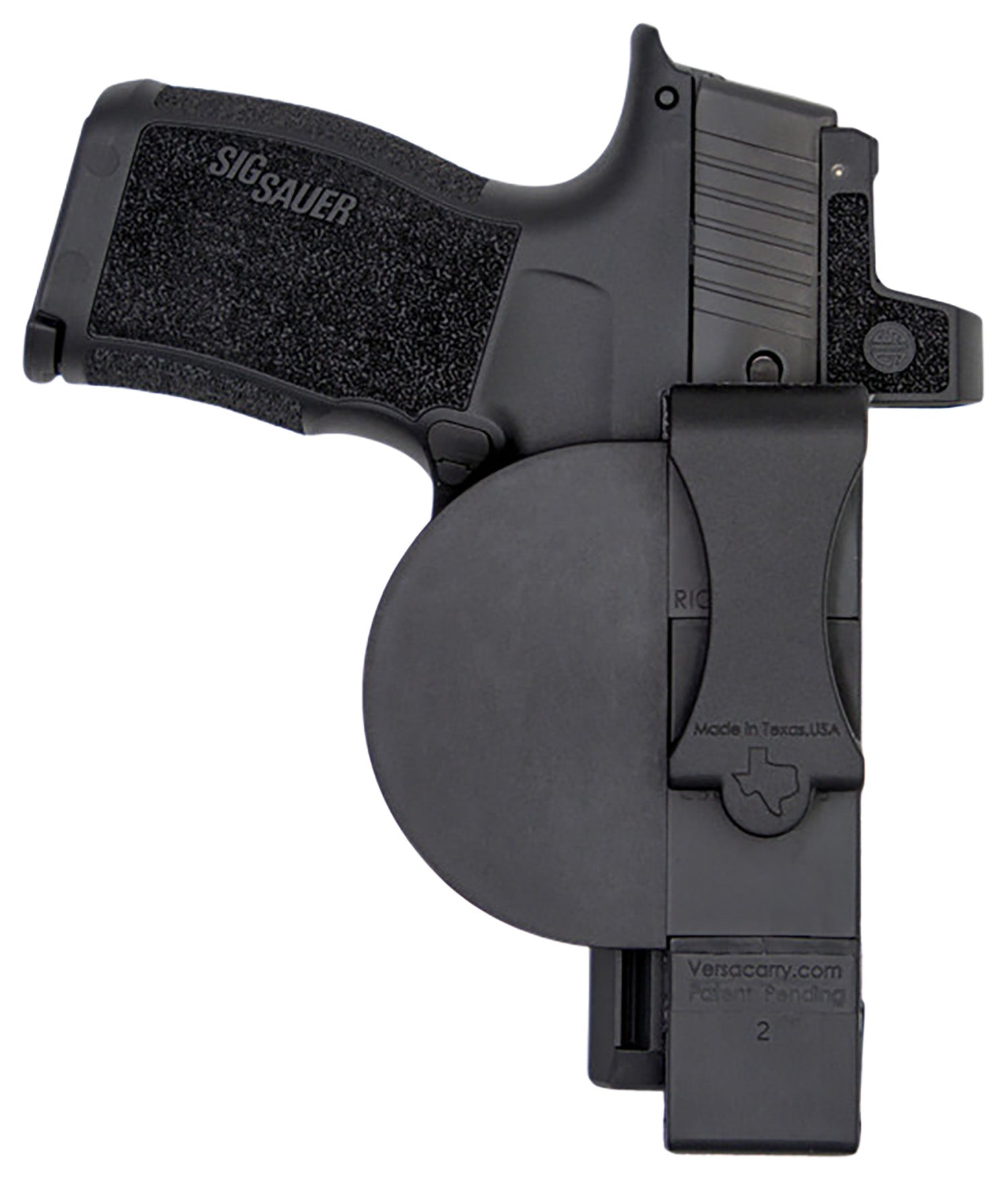 Versacarry 380XS Zerobulk IWB Size Extra Small Black Resin Belt Clip Fits 2.75" Barrel Ambidextrous