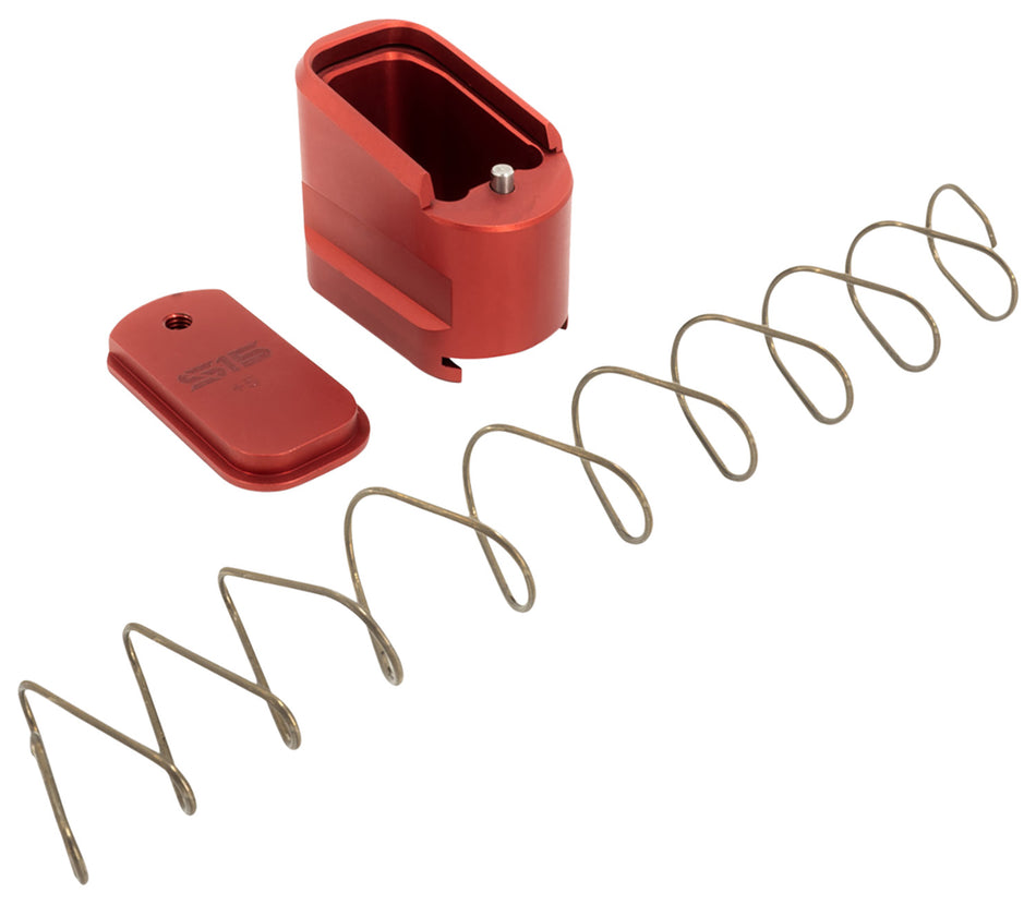 Shield Arms SAS15ME5RED Magazine Extension 5rd Compatible w/ Shield Arms S15 Magazine, Red Anodized Aluminum